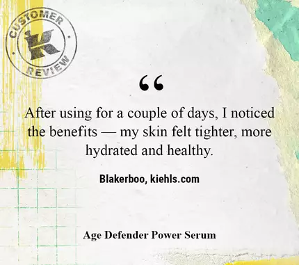 After using for a couple of days, I noticed the benefits — my skin felt tighter, more hydrated and healthy. —Blakerboo, kiehls.com
