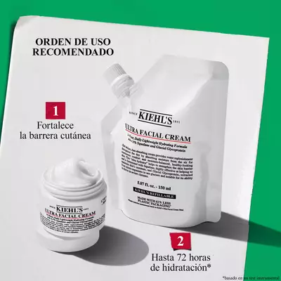 Kiehl's skincare set featuring full-size retinol serum and multi-corrective cream, alongside an eye treatment. Promotional elements indicate price and value.